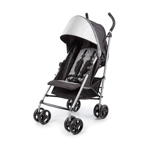 3Dlite ST Convenience Stroller, Black & Gray - Lightweight Stroller with Steel Frame, Large Seat Area, Multi-Position Recline, Large Storage Basket - Infant Stroller for Travel and