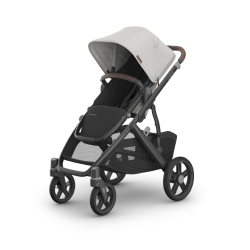 UPPAbaby Vista V3 Convertible Single-to-Double Stroller for Baby & Toddler, 30+ Configurations, Car Seat Compatible, All-Wheel Suspension, XL Basket – Savannah (Pearl Grey Jacquard