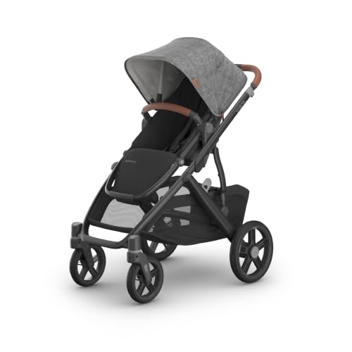 UPPAbaby Vista V3 Convertible Single-to-Double Stroller for Baby & Toddler, 30+ Configurations, Car Seat Compatible, All-Wheel Suspension, XL Basket – Greyson (Charcoal Mélange/Carbon Frame)