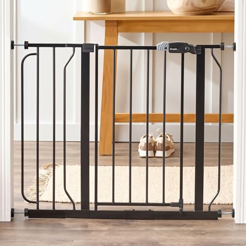 Regalo Safety 29-38.5" Baby Gate for Doorways & Bottom of Stairs, Pressure Mounted Baby Gate with Door for Babies, Toddlers & Pets, Tested & Safe for 30 Years, American Designed, A