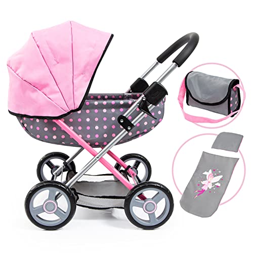 Bayer Doll Pram Carriage, Foldable Toy Stroller for Dolls up to 18 in