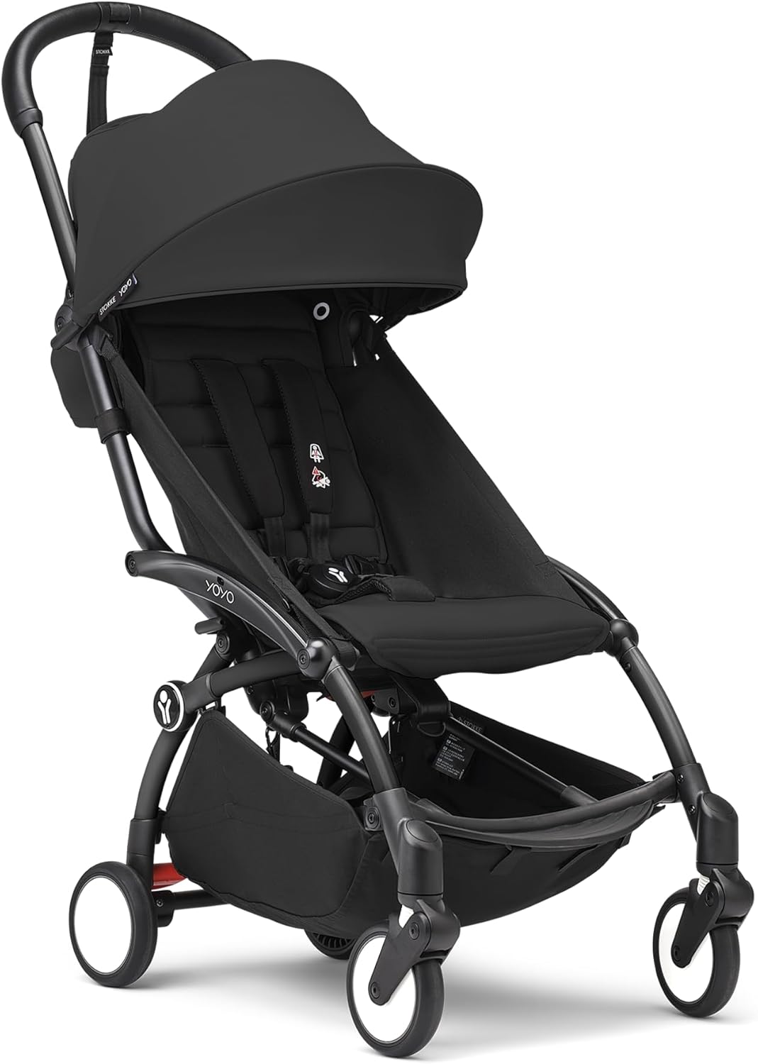 Stokke YOYO3 Stroller from 6 Months - Includes Black Frame, Seat Cushion & Canopy - Folds in & Out in a Flash - Light & Co...
