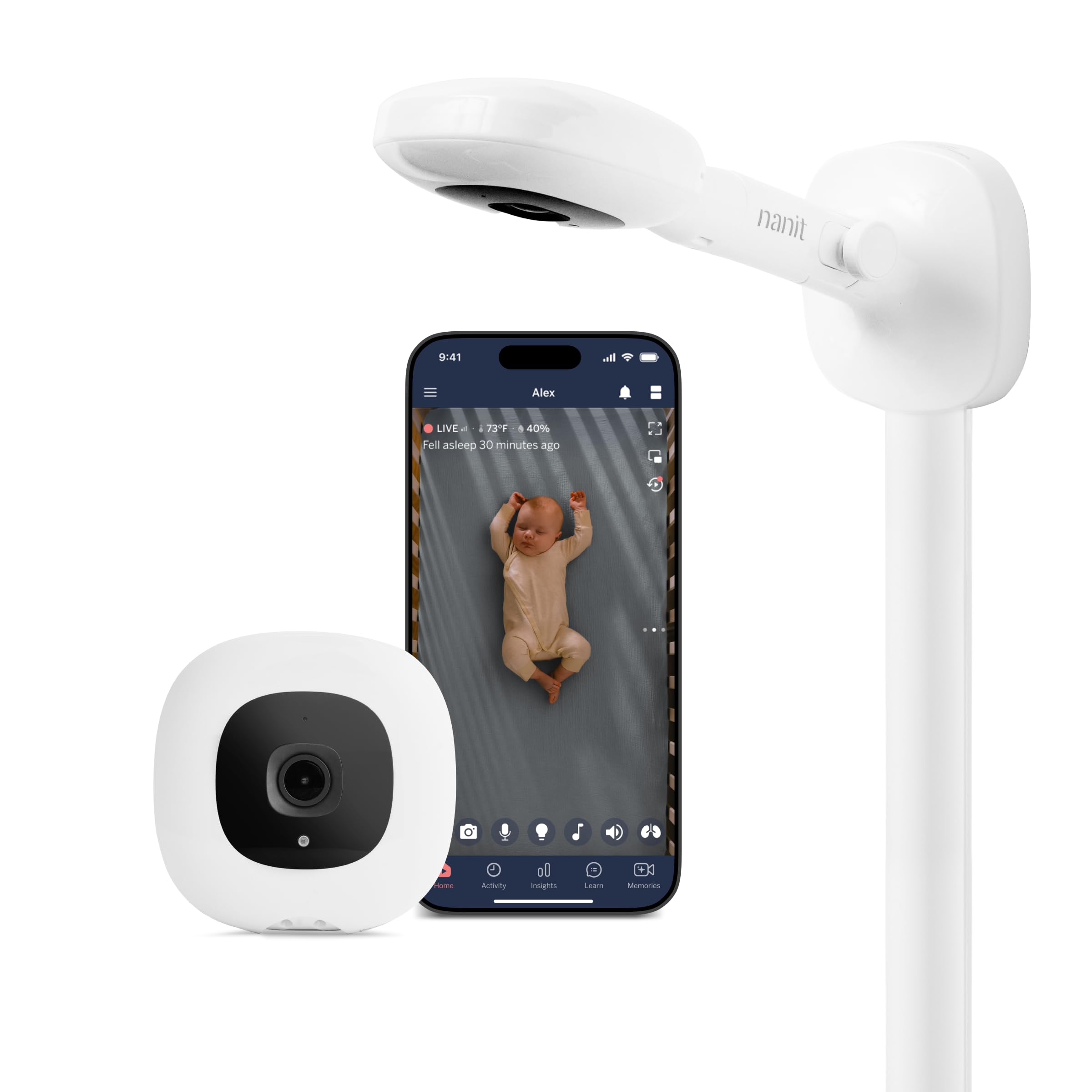 Nanit Pro Smart Baby Monitor - Camera & Wall Mount, 1080p Wi-Fi Video