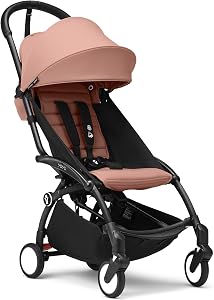 Stokke YOYO3 Stroller from 6 Months - Includes Black Frame/Ginger Seat Cushion + Canopy -
