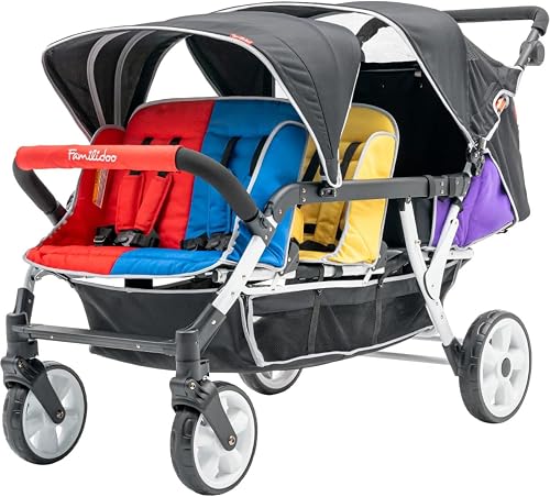 Familidoo H6E 6 seat Baby Stroller- Double Canopy - Daycare Strollers — Build quality and design details up close