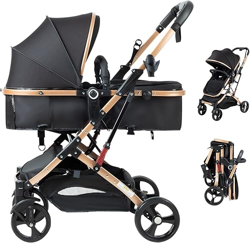 PEARLOVE 2 in 1 Baby Stroller Newborn Foldable Pushchair Folding High — Our recommended configuration for best results