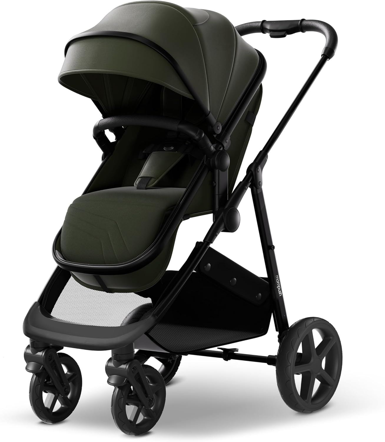 Mompush Wiz 2 in 1 Baby Stroller with Infant Pramette Mode, One Hand Fold Convertible Newborn to Toddler Stroller with Rev...