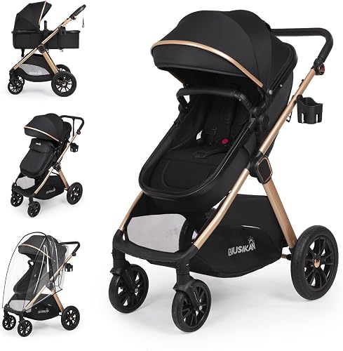 6-in-1 Convertible Baby Stroller with Bassinet Pushchair - Folding Inf — Our recommended configuration for best results
