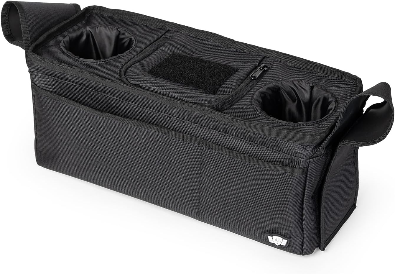 Tactical Baby Gear Stroller Caddy Organizer – Universal Fit Parent Console with Insulated Cup Holders, Cooler Pocket, Fron...