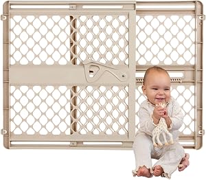 Toddleroo by North States Supergate Ergo Baby Gate for Stairs & Doorways, Adjustable Indoor Safety Gate, 26 to 42 Inches Wide, Sand