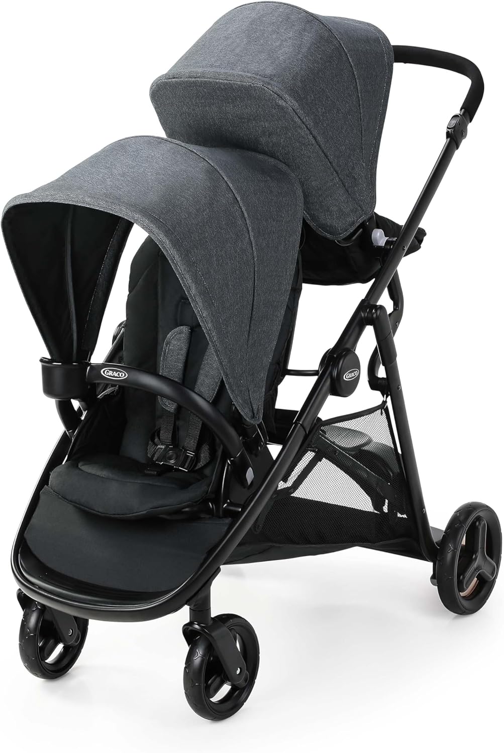 Graco Ready2Grow 2.0 Double Stroller, Twin Baby Stroller Features Bench Seat and Standing Platform Options, Compact Fold P...