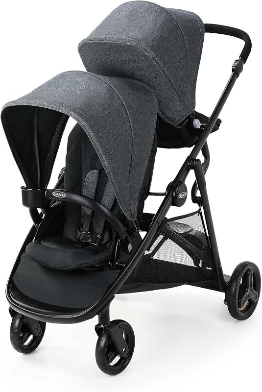 Graco Ready2Grow 2.0 Double Stroller, Twin Baby Stroller Features Bench Seat and Standing Platform Options, Compact Fold P...