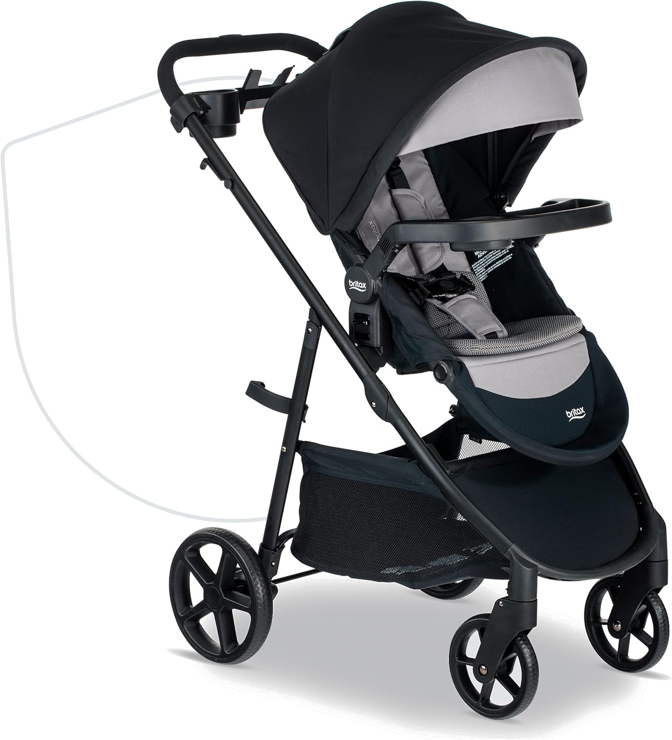 Britax Brook+ Modular Baby Stroller, Ultra-Lightweight Infant and Toddler Stroller with SafeWash Insert and 4 Ways to Stro...