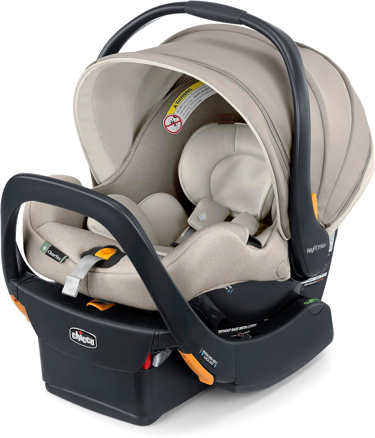 Chicco KeyFit Max Zip ClearTex Infant Car Seat and Base, Rear-Facing Seat for Infants 4-30 lbs., Infant Head and Body Supp...