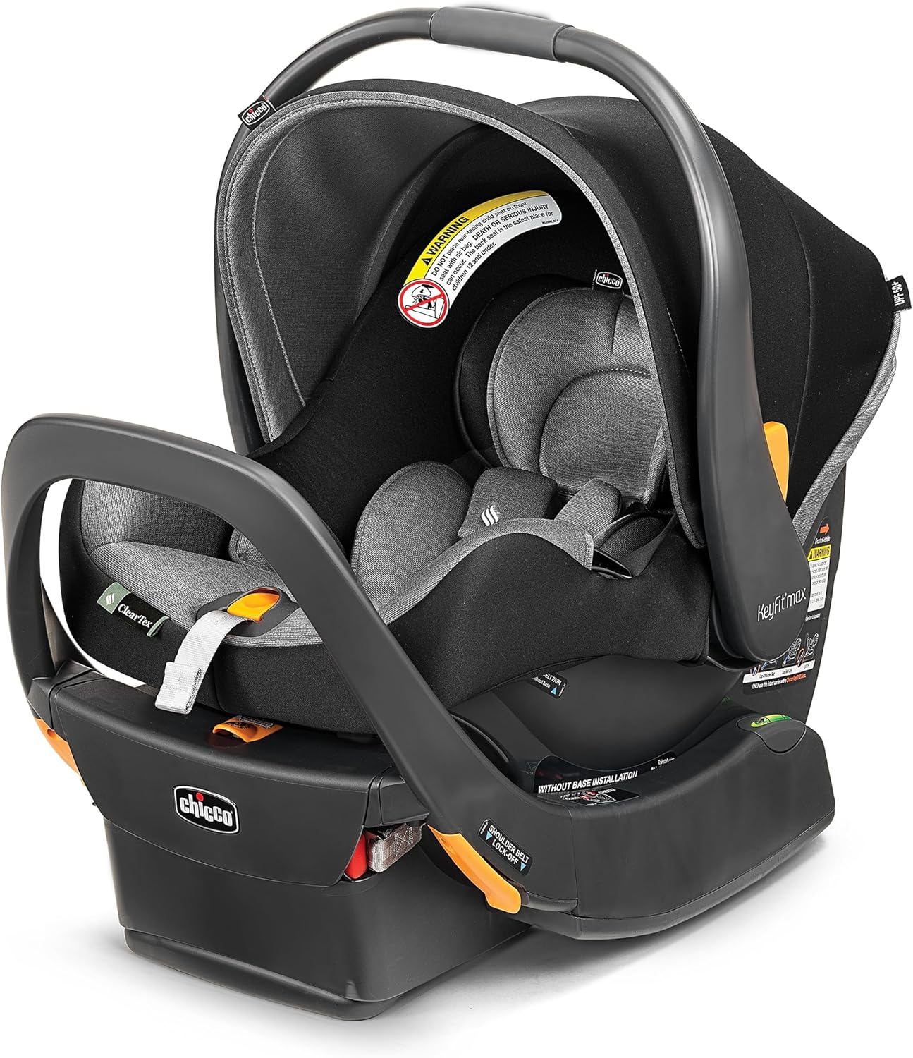 Chicco KeyFit Max ClearTex Infant Car Seat and Base, Rear-Facing Seat for Infants 4-30 lbs., Infant Head and Body Support,...